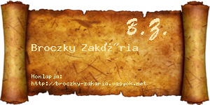Broczky Zakária névjegykártya